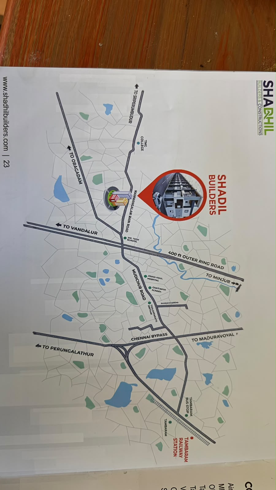 Shadhil Metro Heights location map (brochure)